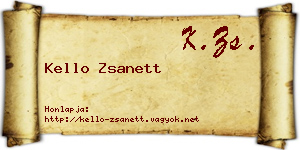 Kello Zsanett névjegykártya